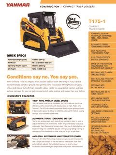 yanmar 175 skid steer specs|yanmar t175 specs.